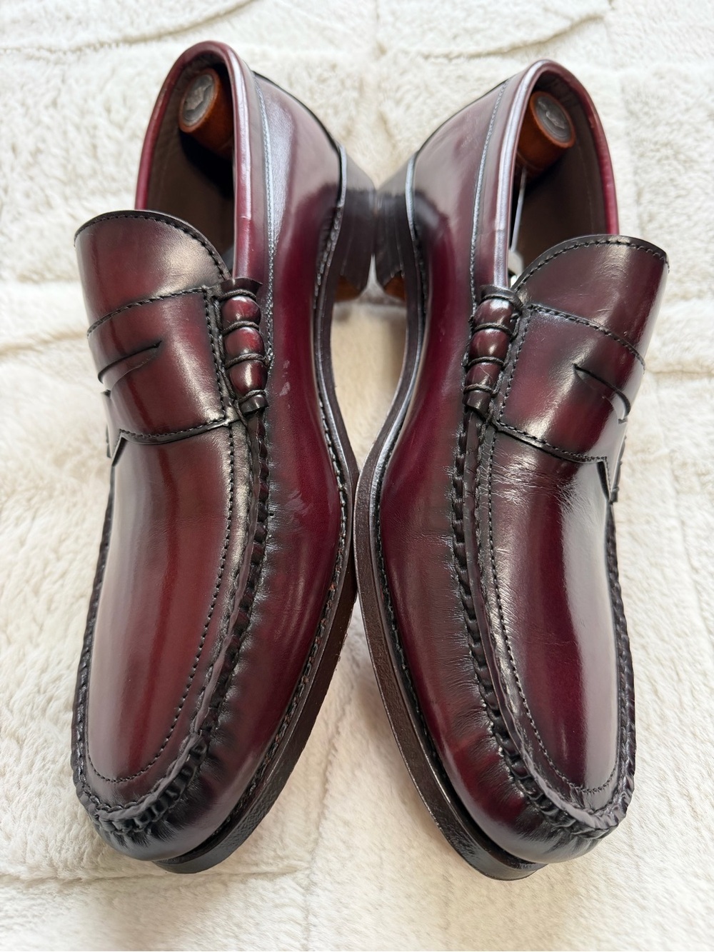 VINTAGE Deadstock 🇺🇸 US Made Rancourt Whippet ET Wright Cordovan Penny Loafer 11 - Picture 4 of 12